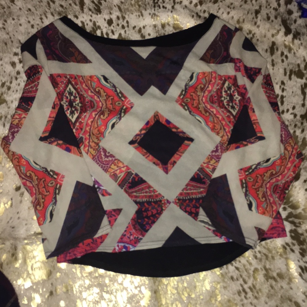 Zara cropped top paisley pattern size small